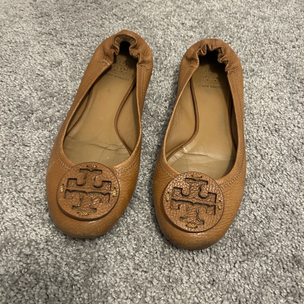 Tory Burch Tan Leather Flats Size 8